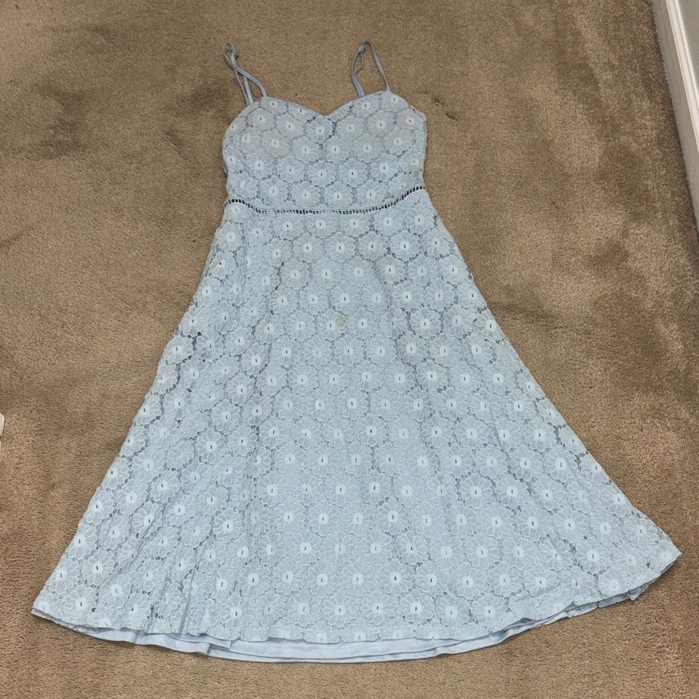 Elegant Blue Lace Dress